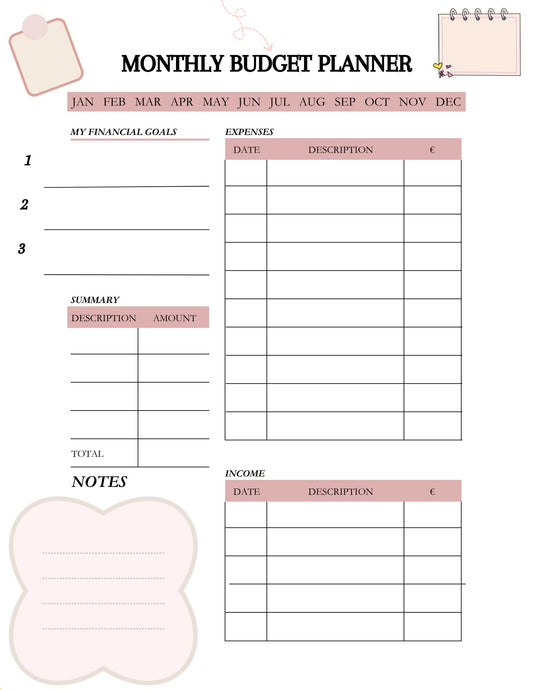 Monthly Budget Planner