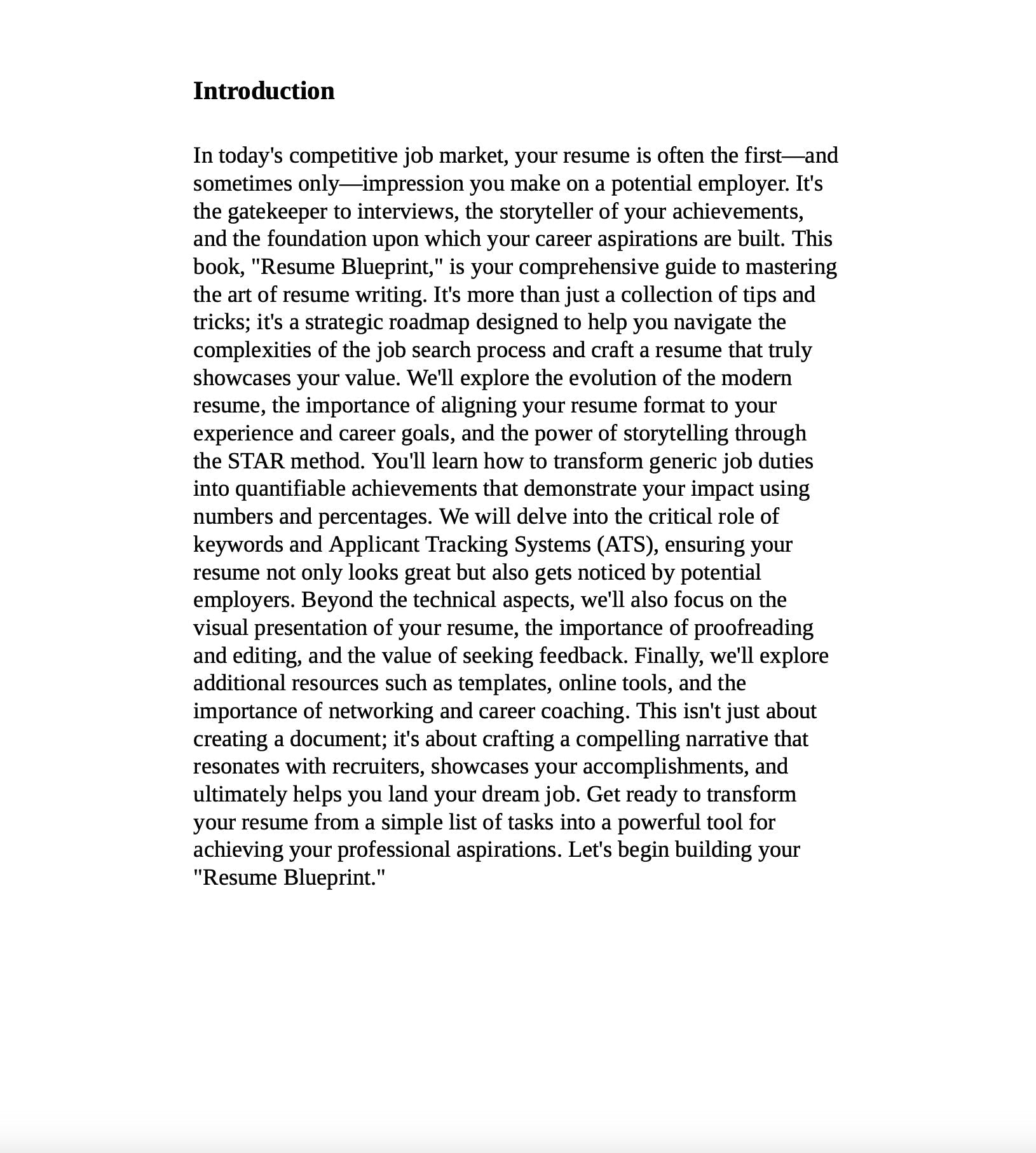 The Ultimate Resume Blueprint